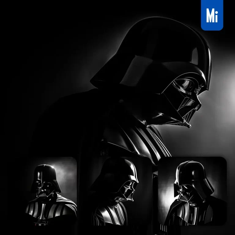 midjourney prompt Darth Vader black silhouette photography