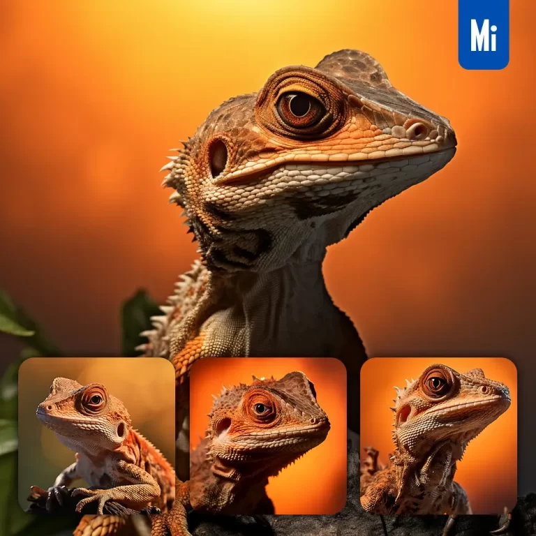 midjourney prompt anole lizard side orange yellow silhouette photography close up