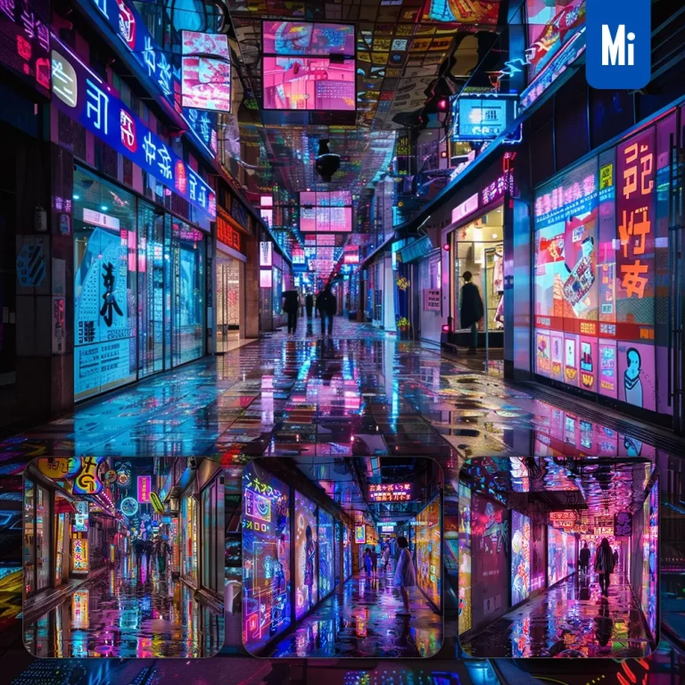 midjourney prompt city Japanese neon cyberpunk night street colorful photography
