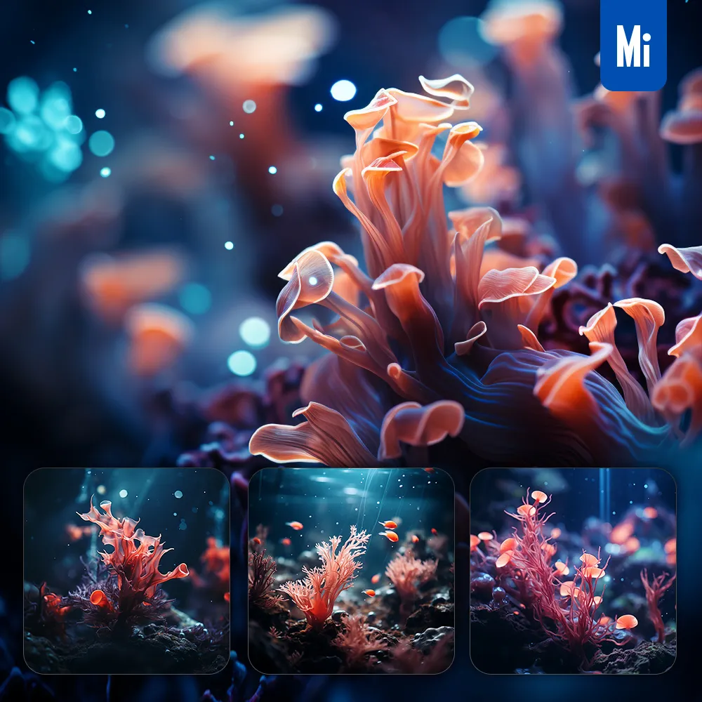 midjourney prompt coral reef underwater seafloor sea photography