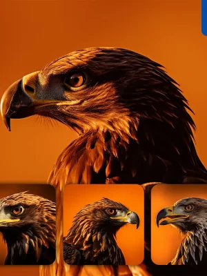 Midjourney Prompt Eagle Head Face Side Yellow Silhouette Photography