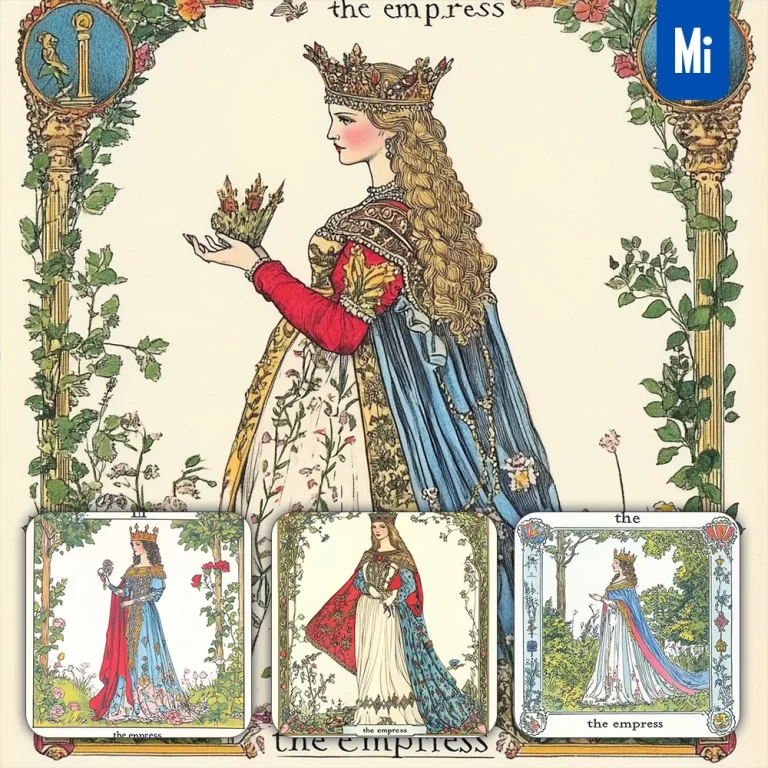 midjourney prompt empress queen woman nobiliary card illustration