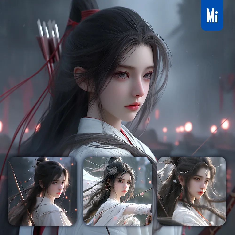 midjourney prompt girl beautiful Chinese woman ancient costume animation 3D