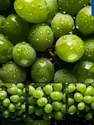 Midjourney Prompt Grape Green Fresh Water Drop Photography