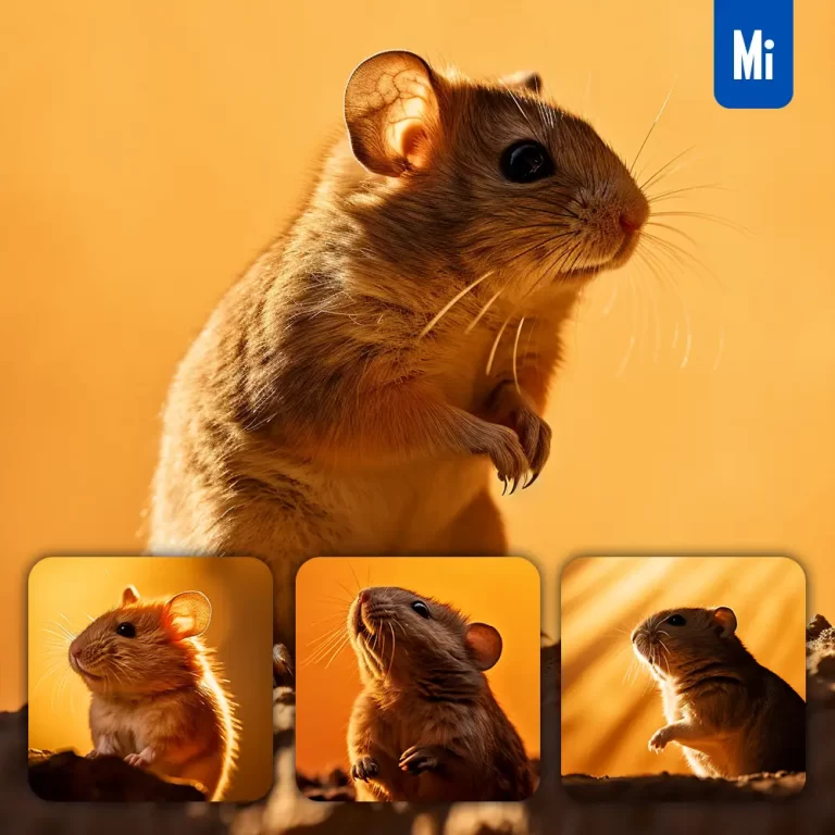 midjourney prompt hamster side orange yellow silhouette photography close up