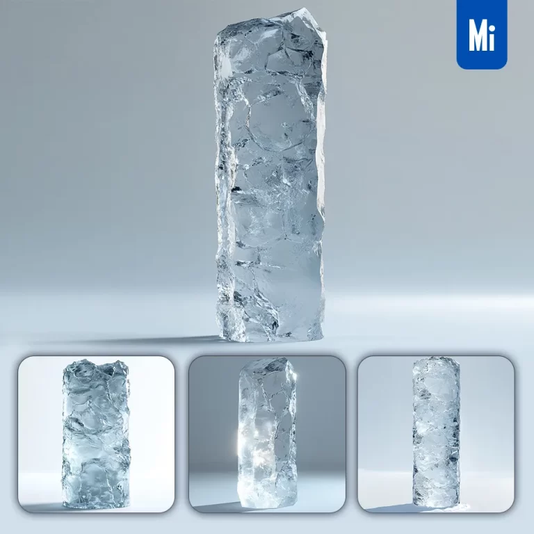midjourney prompt ice frozen transparent pillar photography