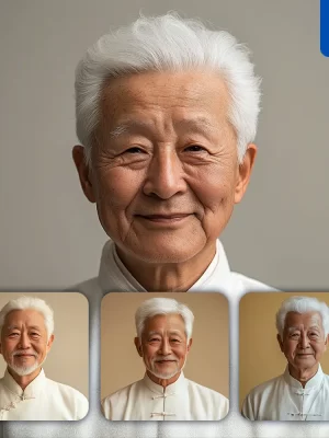 Midjourney Prompt Kind Old Man Grandpa Grandfather Chinese Japanese Portrait Photography