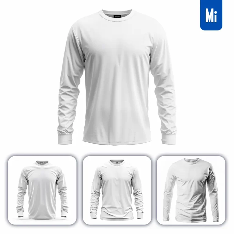 midjourney prompt long sleeve T-shirt blank mockup white