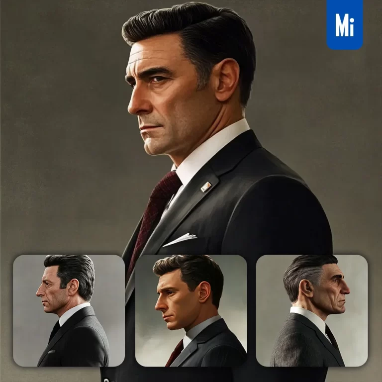 midjourney prompt male man manager portrait suit photography profile