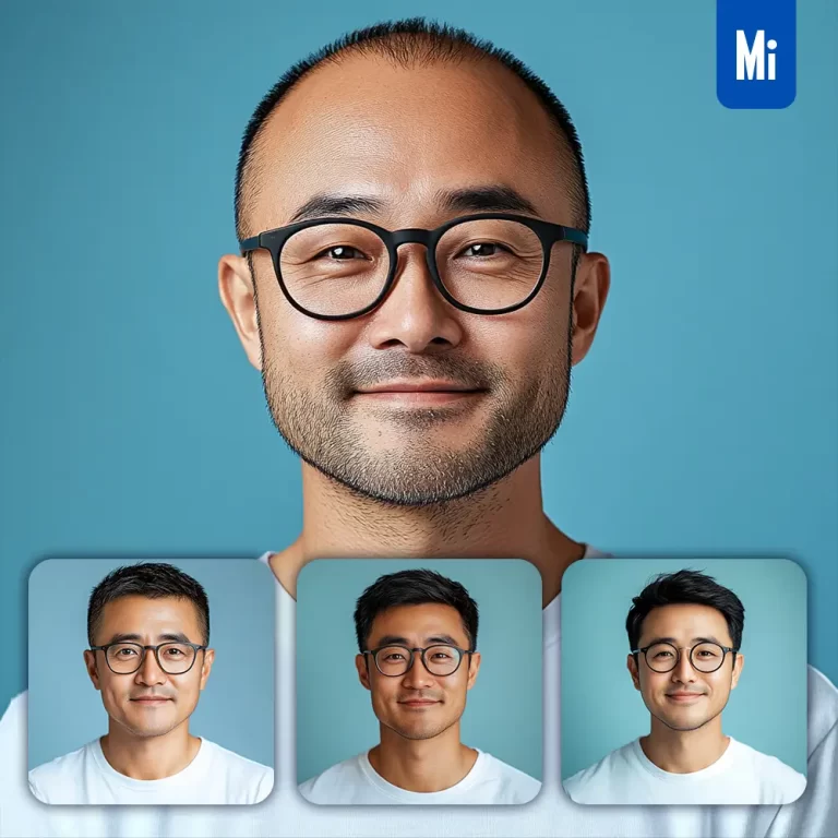 midjourney prompt man glasses Chinese Japanese portrait photography