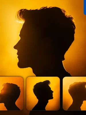 Midjourney Prompt Man Male Head Face Side Yellow Silhouette Photography