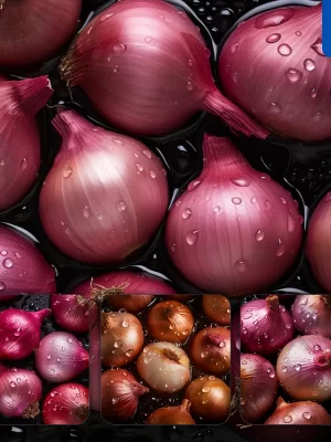 Midjourney Prompt Onion Fresh Water Drop Photography