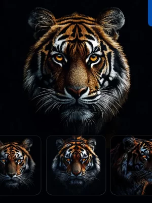Midjourney Prompt Tiger Head Face Airbrush Painting Photography