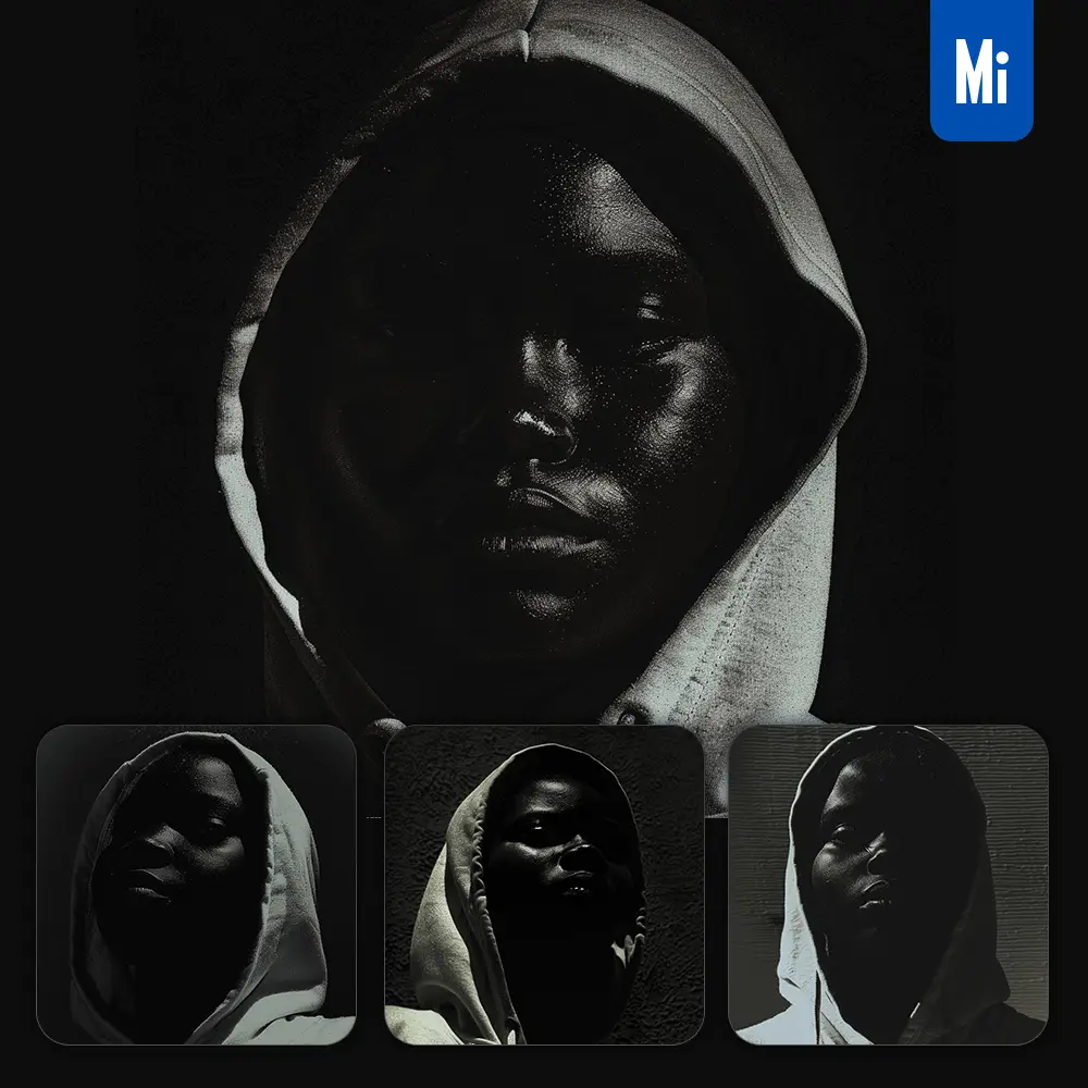 midjourney prompt African female model woman girl portrait black dark photography