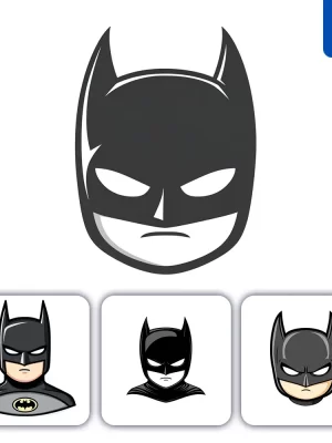 Midjourney Prompt Batman Line Head Face Cartoon Graphic Icon Illustration Avatar Logo Portrait