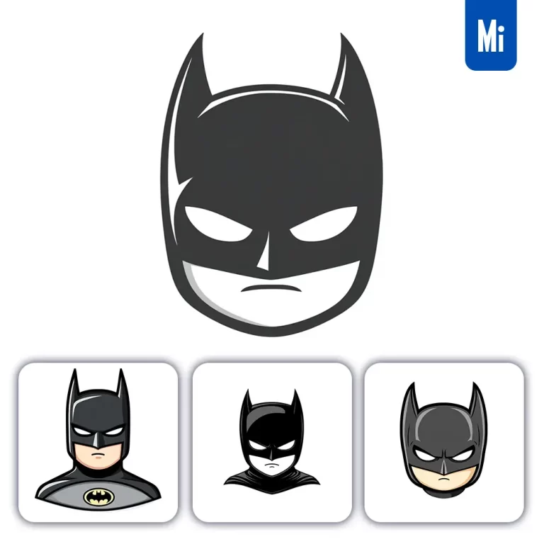 midjourney prompt Batman line head face cartoon graphic icon illustration avatar logo portrait