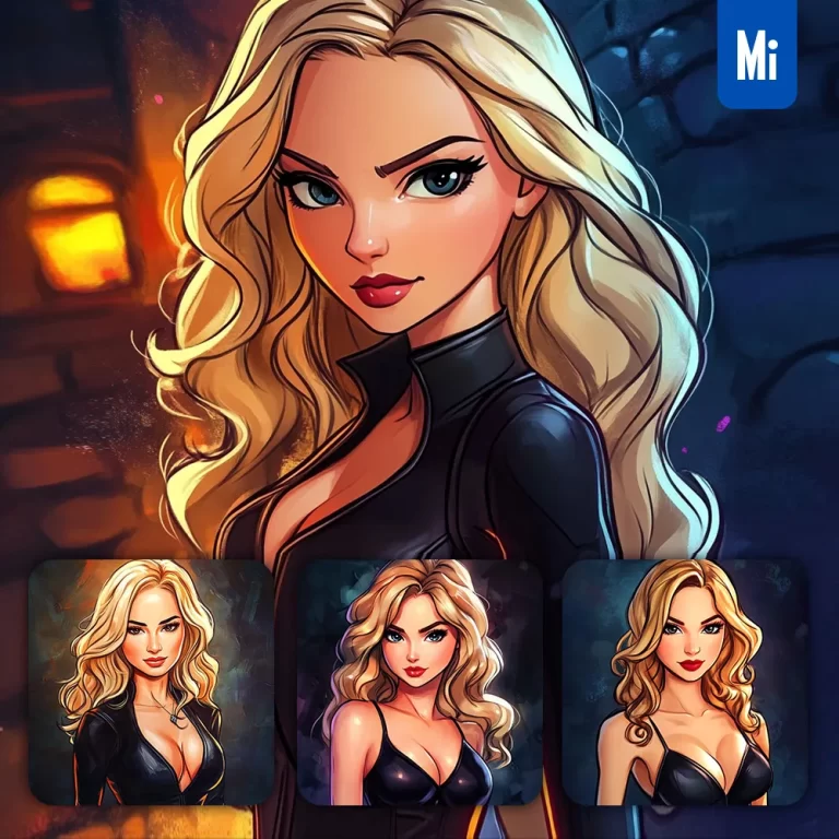 midjourney prompt Black Canary Jennifer Lawrence drawing painting animation comic