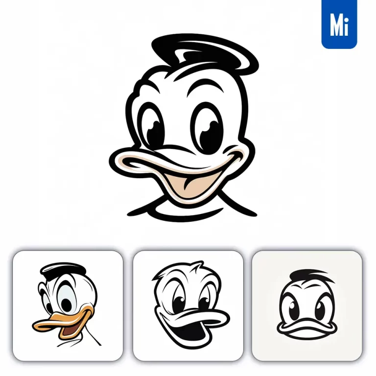 midjourney prompt Donald Duck line cartoon graphic icon illustration avatar logo portrait