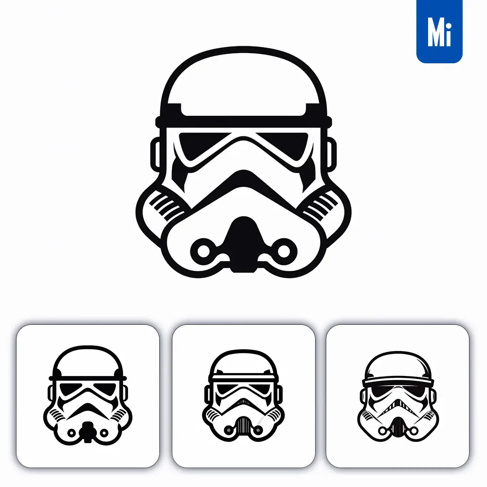 Midjourney Prompt Stormtrooper Line Cartoon Graphic Icon Illustration Avatar Logo Portrait