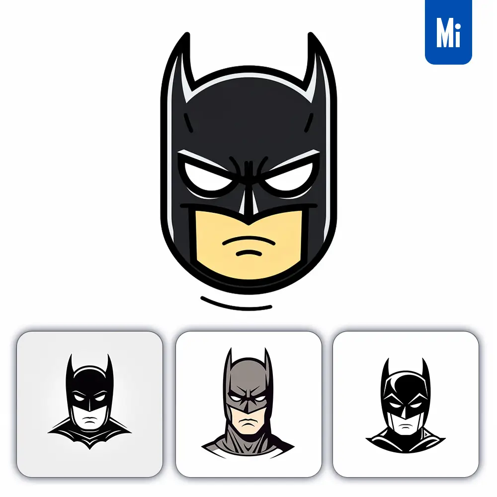 midjourney prompt batman line cartoon graphic icon illustration avatar logo portrait