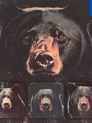 Midjourney Prompt Black Bear Head Face Illustration Photography