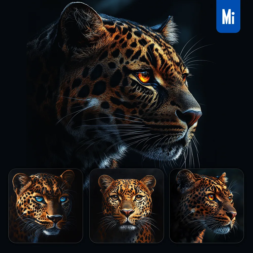 midjourney prompt cheetah leopard head face airbrush painting photography