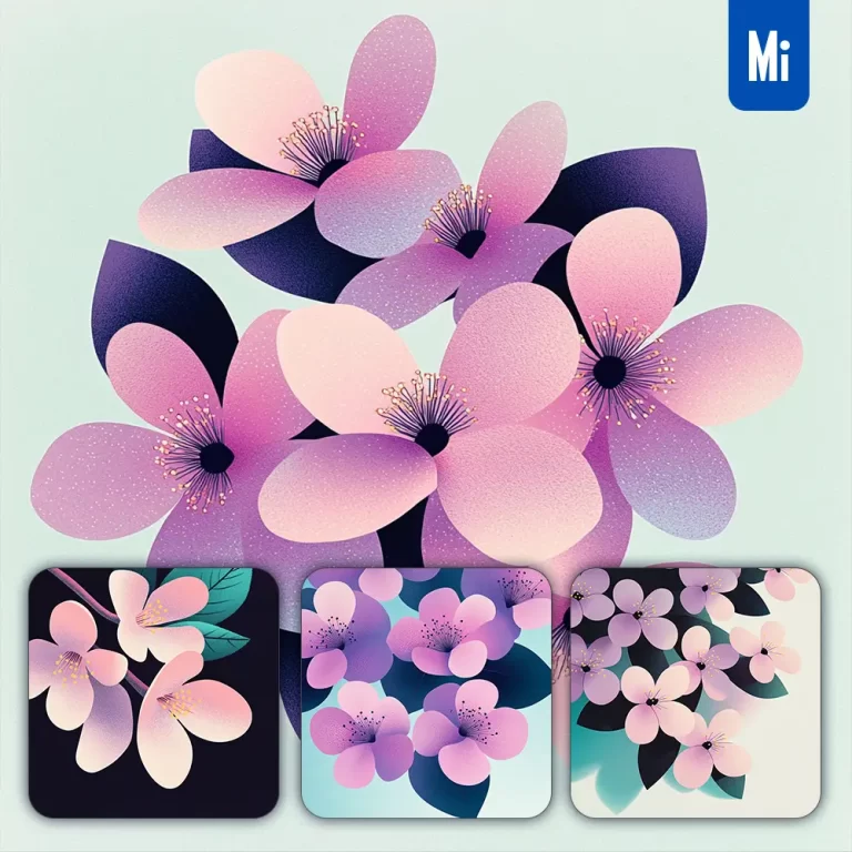 midjourney prompt cherry blossom flower pink close up illustration