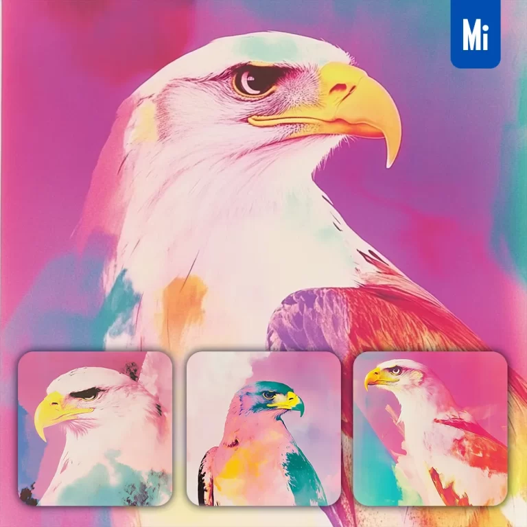 midjourney prompt eagle head watercolor colorful photography