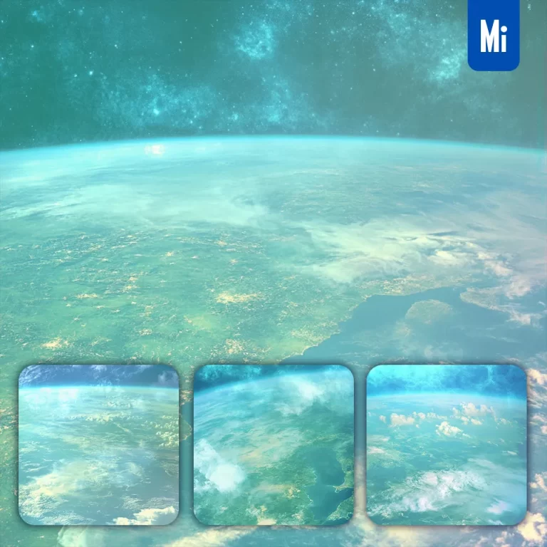 midjourney prompt earth space blue cyan sky ocean horizon cloud photography