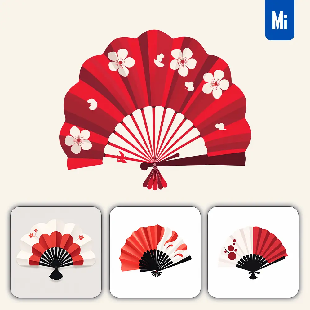 Midjourney Prompt Fan Japanese Graphic Vector Illustration