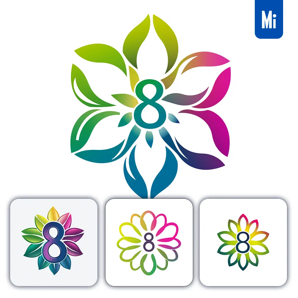 Midjourney Prompt Flower Logo Daisy Vector Design Colorful