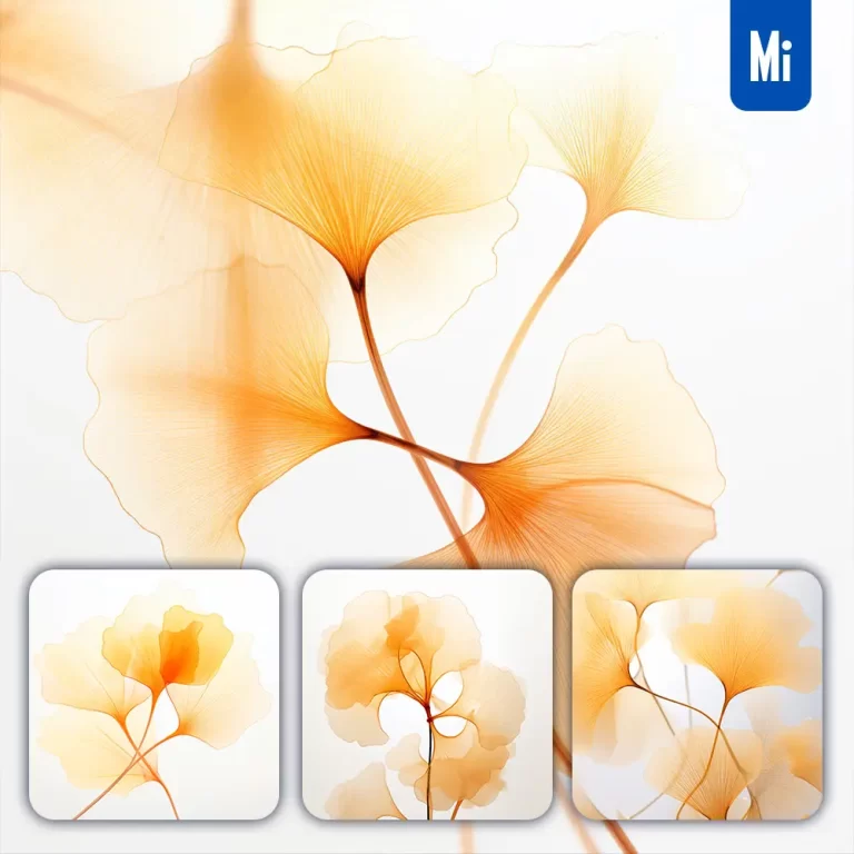 midjourney prompt ginkgo leaves leaf yellow illustration