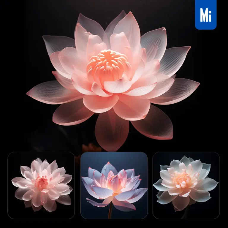 midjourney prompt lotus flower pink close up digital photography