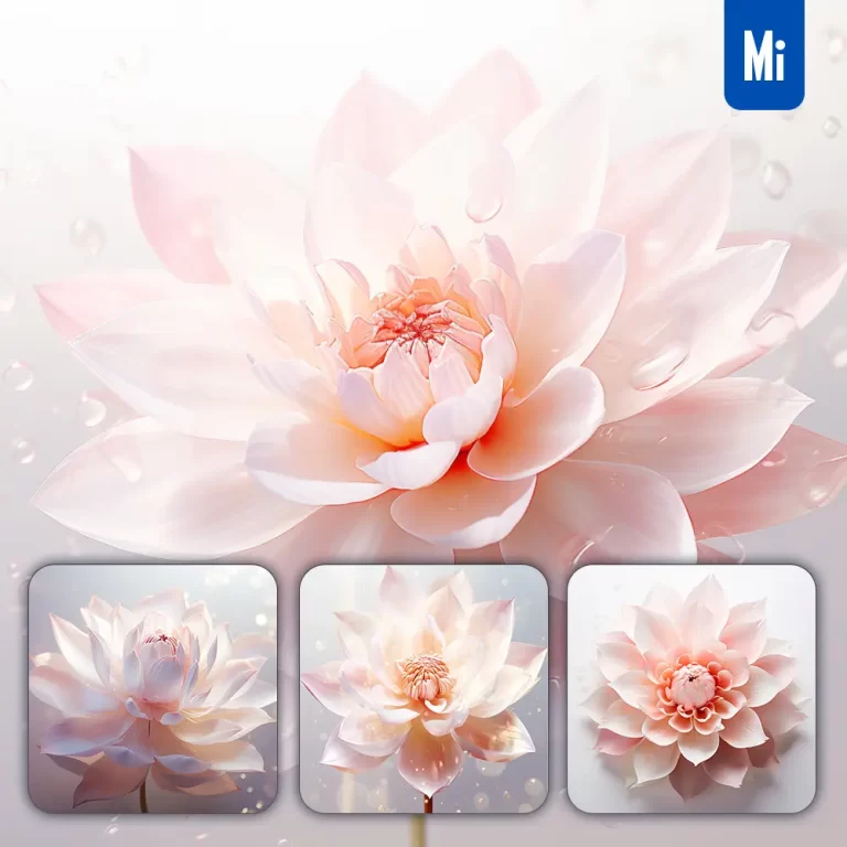 midjourney prompt lotus flower pink digital 3D art close up