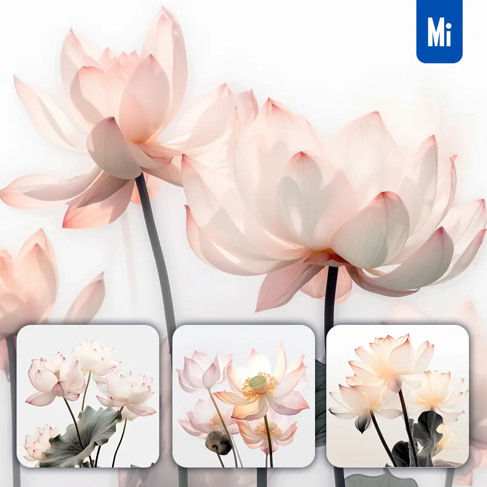 midjourney prompt lotus flower pink illustration photography