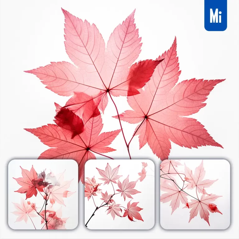 midjourney prompt maple tree leaves leaf red illustration