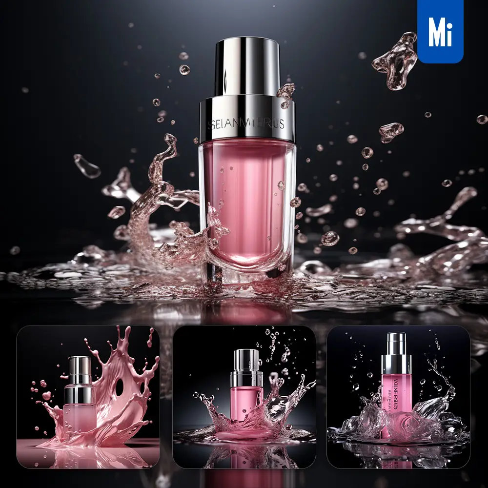 Midjourney Prompt Pink Skin Care Bottle Spray Water Photography