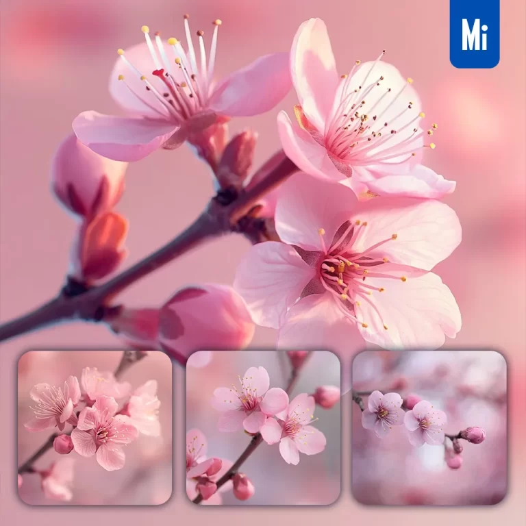 midjourney prompt plum blossom pink flower petal photography