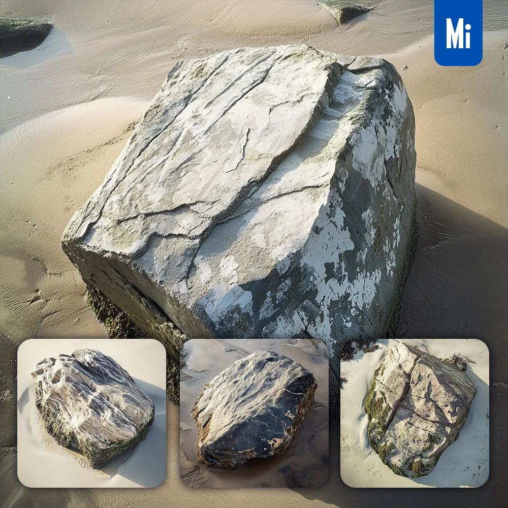 midjourney prompt rock sand mud stone moss photography