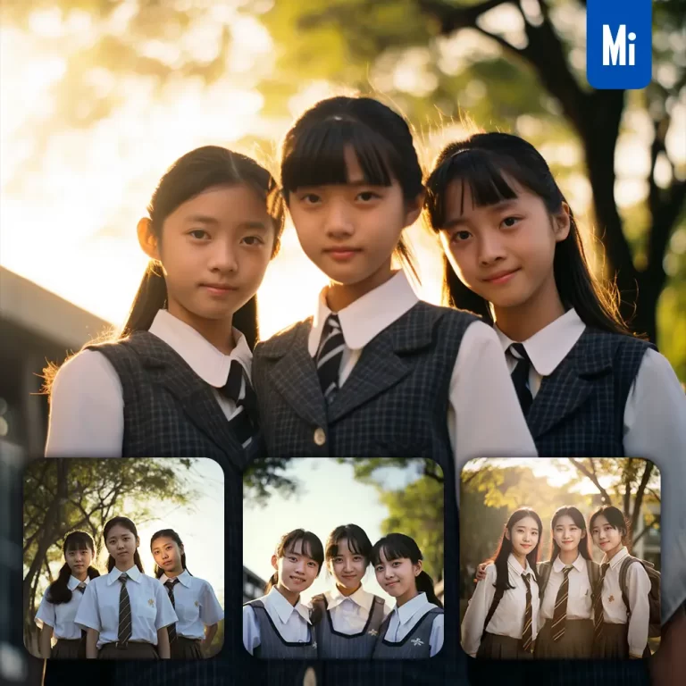 midjourney prompt Chinese student pupil juvenile light sunshine photography