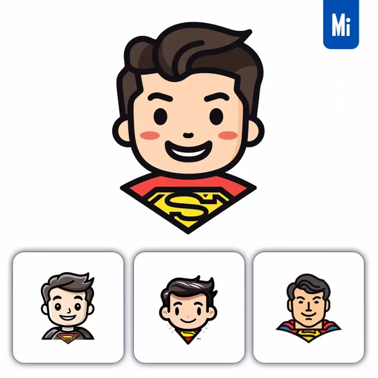 midjourney prompt superman hero line cartoon graphic icon illustration avatar logo portrait