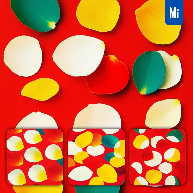 midjourney prompt white red rose petal flower digital art illustration